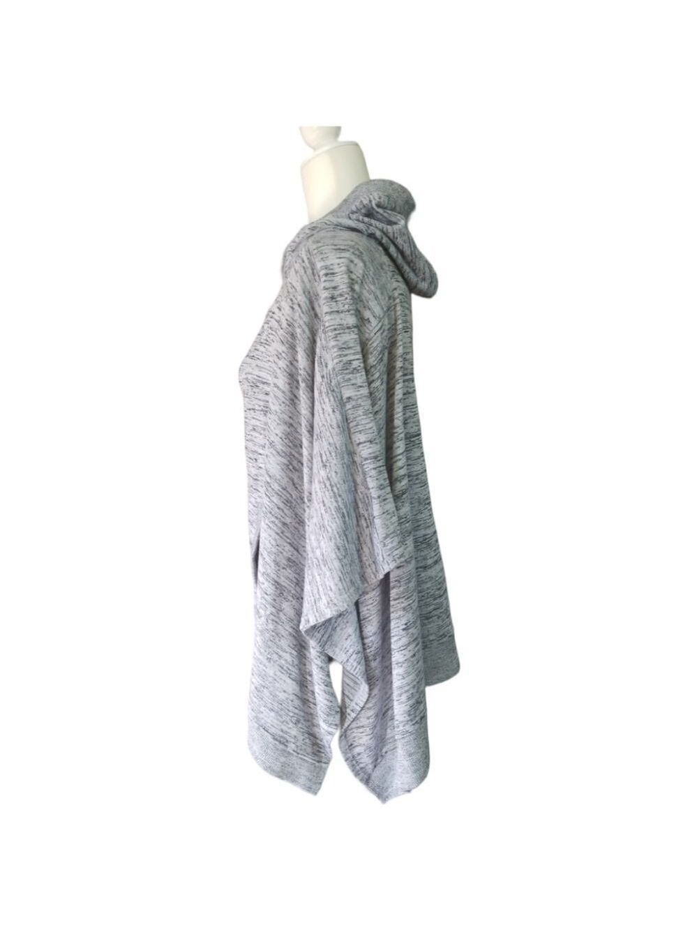 Athleta Marled Gray Hoodie Blissful Poncho Size Small - Picture 4 of 9